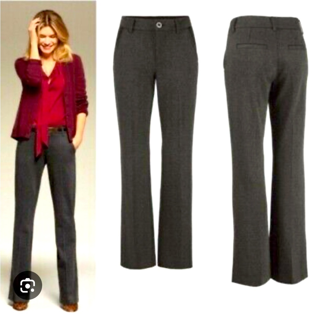 Cabi Promotion Trousers Size 8 Charcoal Gray Ponte Flare- Excellent Condition